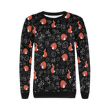 fox sleeping fox pattern Women's Crew Neck Sweatshirt
