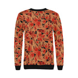 Fire flame pattern Women's Crew Neck Sweatshirt