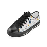 Cute sleeping sheep moon cloud pattern Kids' Boys' Girls' Low Top Canvas Shoes Black