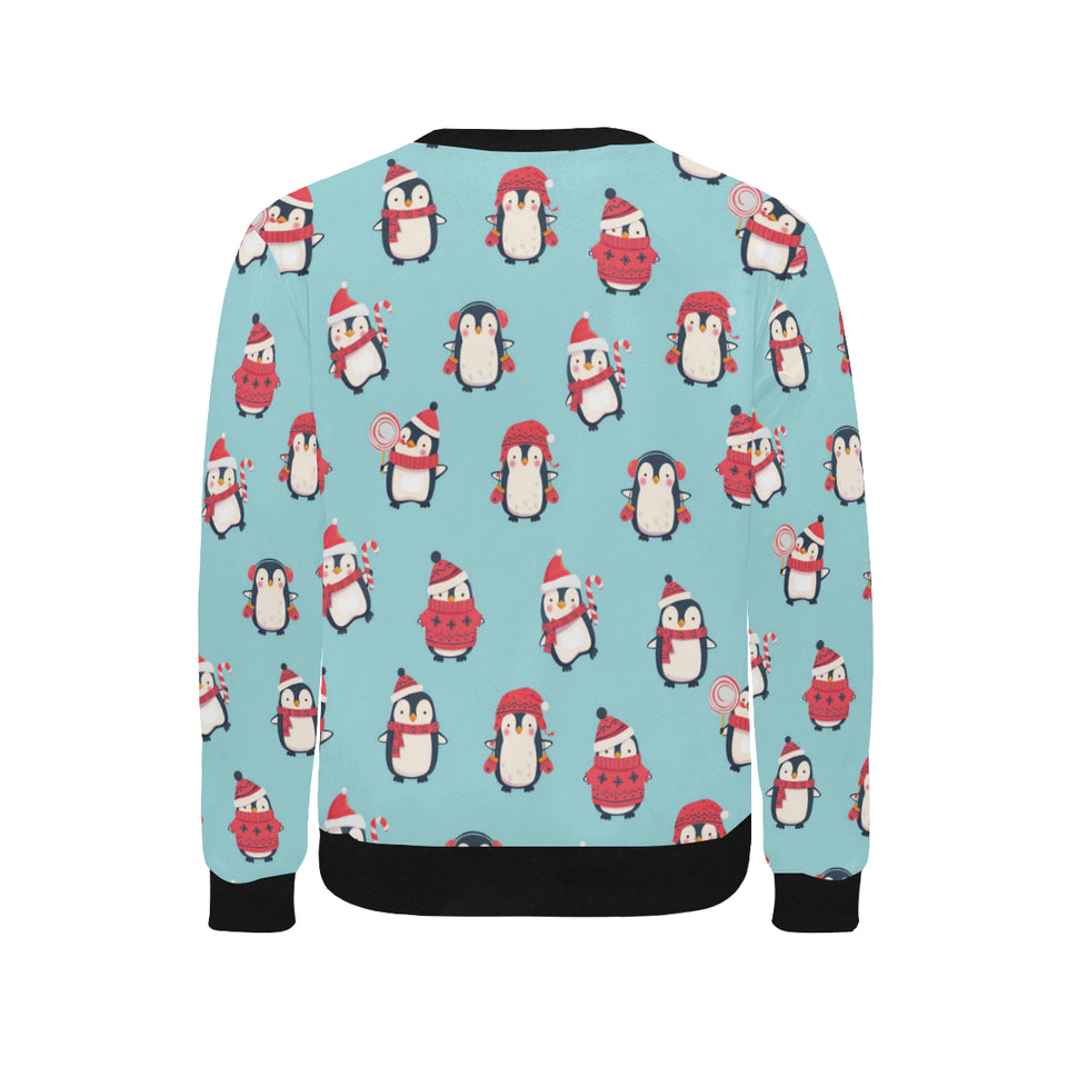 Cute penguin christmas  design pattern Men's Crew Neck Sweatshirt