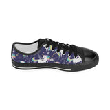Hand drawn cute unicorn star planet Kids' Boys' Girls' Low Top Canvas Shoes Black