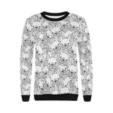 Cute french bulldog head pattern Women's Crew Neck Sweatshirt