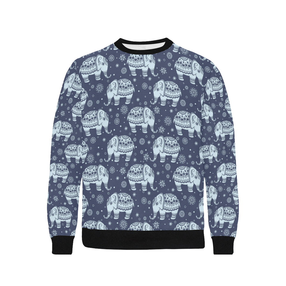 Elephant tribal design pattern Men's Crew Neck Sweatshirt