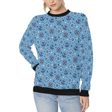 Anchors rudder compass star nautical pattern Women's Crew Neck Sweatshirt