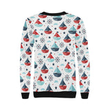 Cute color paper sailboat pattern Women's Crew Neck Sweatshirt