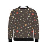 Coffee bean leave pattern Men's Crew Neck Sweatshirt