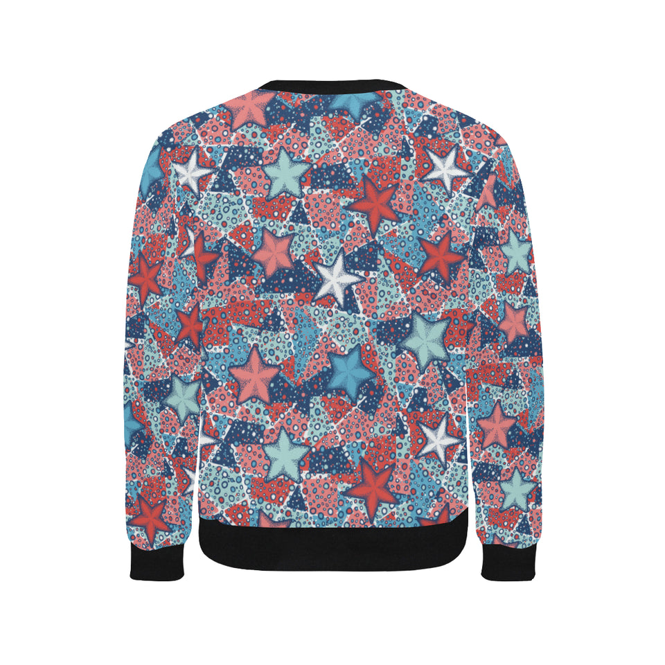 Hand drawn colorful starfish Men's Crew Neck Sweatshirt