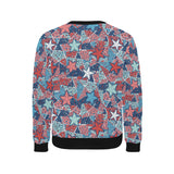 Hand drawn colorful starfish Men's Crew Neck Sweatshirt