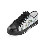 Peacock feather pattern Kids' Boys' Girls' Low Top Canvas Shoes Black