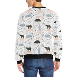 Polar bears star poka dot pattern Men's Crew Neck Sweatshirt