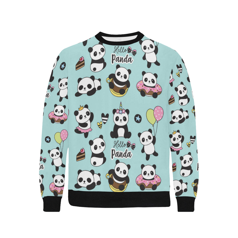 Cute baby panda pattern Men's Crew Neck Sweatshirt