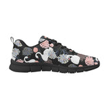 white swan blooming flower pattern Women's Sneaker Shoes