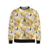 Cool Bee honeycomb leaves pattern Men's Crew Neck Sweatshirt