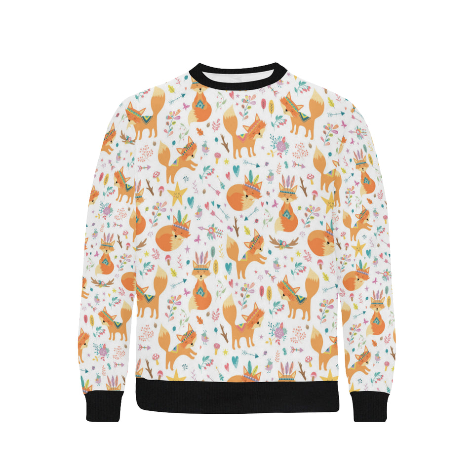 cute tribal fox pattern Men's Crew Neck Sweatshirt