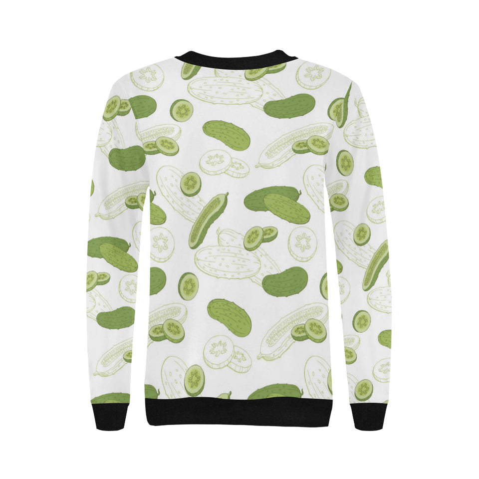 Cucumber sketch pattern Women's Crew Neck Sweatshirt