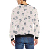 cute raccoons leaves pattern Men's Crew Neck Sweatshirt
