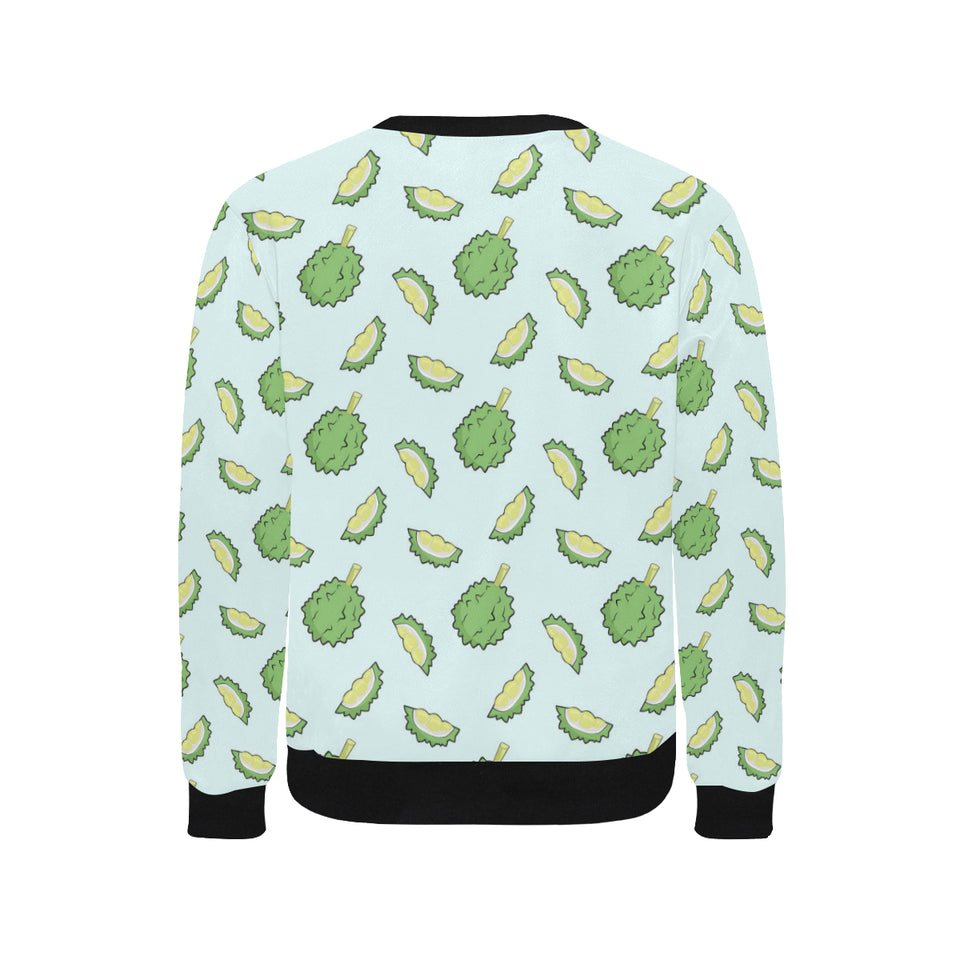 Durian pattern blue background Men's Crew Neck Sweatshirt
