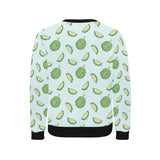 Durian pattern blue background Men's Crew Neck Sweatshirt