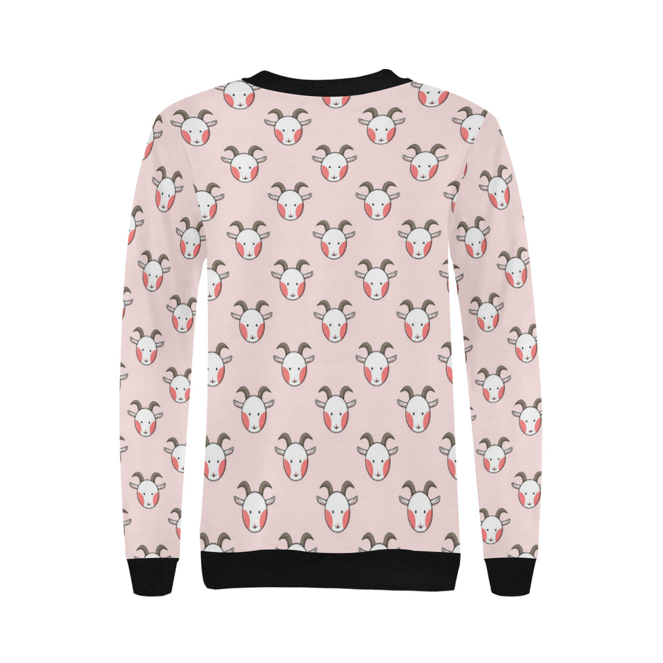 Cute goat pattern Women's Crew Neck Sweatshirt