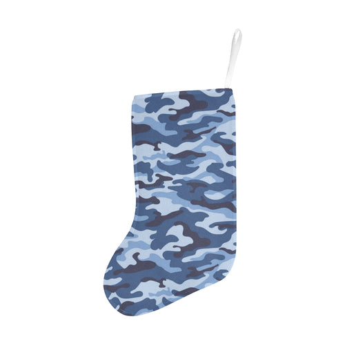 Blue camouflage pattern Christmas Stocking