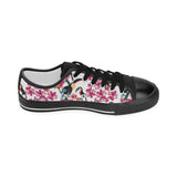 Toucan flower design pattern Kids' Boys' Girls' Low Top Canvas Shoes Black
