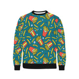 French fries red paper box pattern Men's Crew Neck Sweatshirt