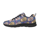 Sugar skull flower pattern Women's Sneaker Shoes