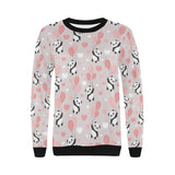 Cute panda ballon heart pattern Women's Crew Neck Sweatshirt
