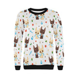 Cute Chihuahua dog pattern Women's Crew Neck Sweatshirt