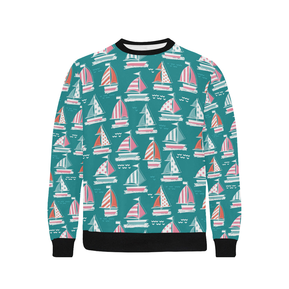 Cute sailboat pattern Men's Crew Neck Sweatshirt