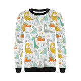 Cute funny kids dinosaurs pattern Women's Crew Neck Sweatshirt