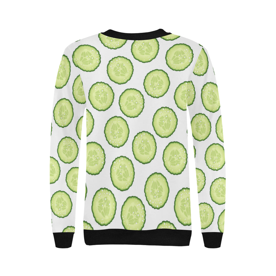 Cucumber slices pattern Women's Crew Neck Sweatshirt