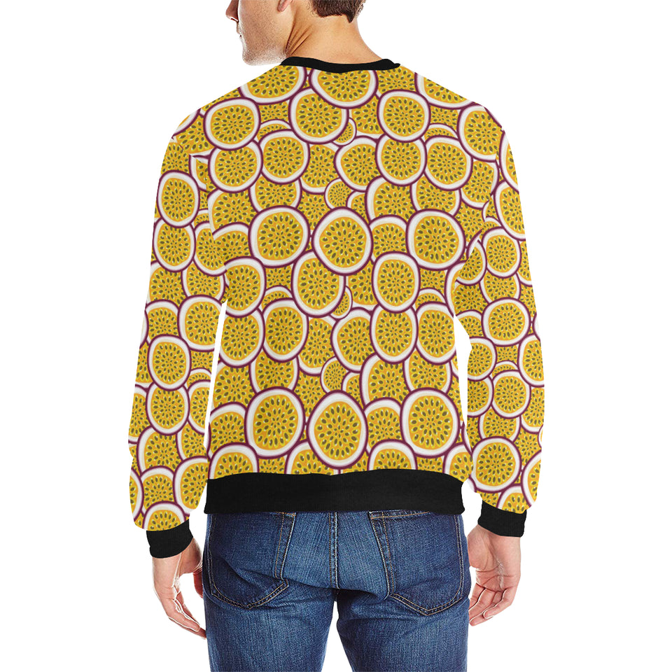 Passion fruits slice pattern Men's Crew Neck Sweatshirt