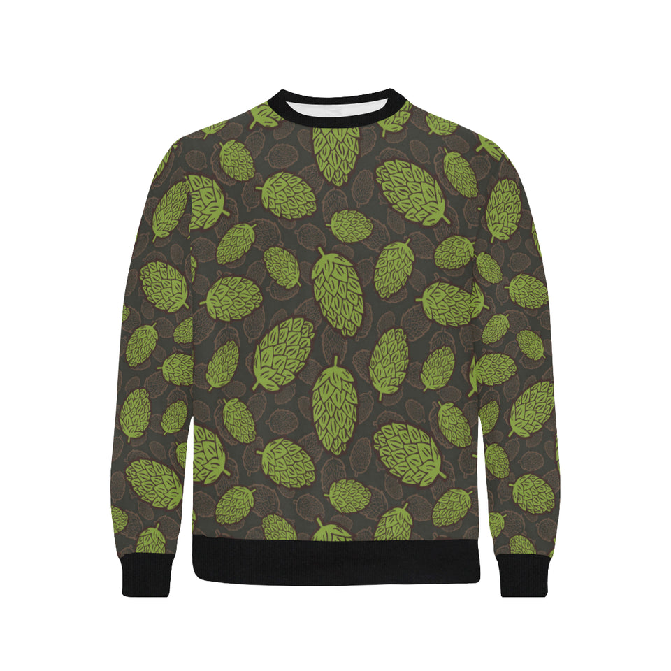 Hop pattern black background Men's Crew Neck Sweatshirt