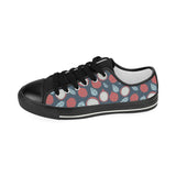 dragon fruits dark blue background Kids' Boys' Girls' Low Top Canvas Shoes Black