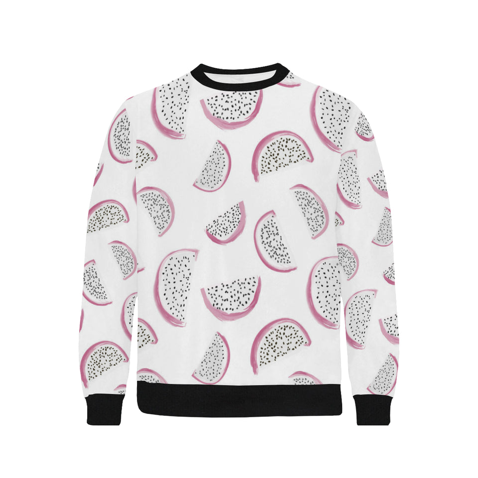 dragon fruit pattern Men's Crew Neck Sweatshirt