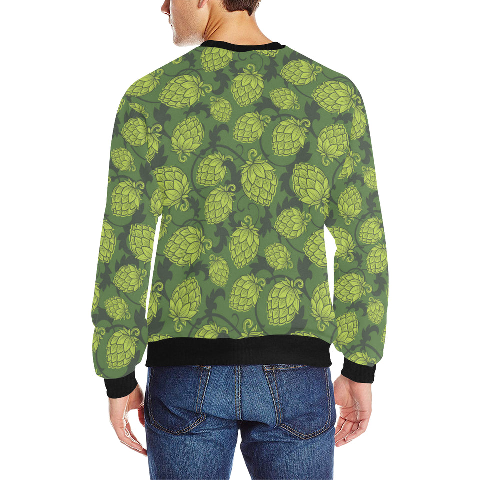 Hop pattern Hop cone background Men's Crew Neck Sweatshirt