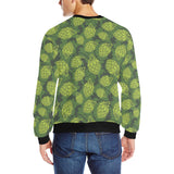 Hop pattern Hop cone background Men's Crew Neck Sweatshirt