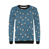 Cute boston terrier dog spattern Women's Crew Neck Sweatshirt