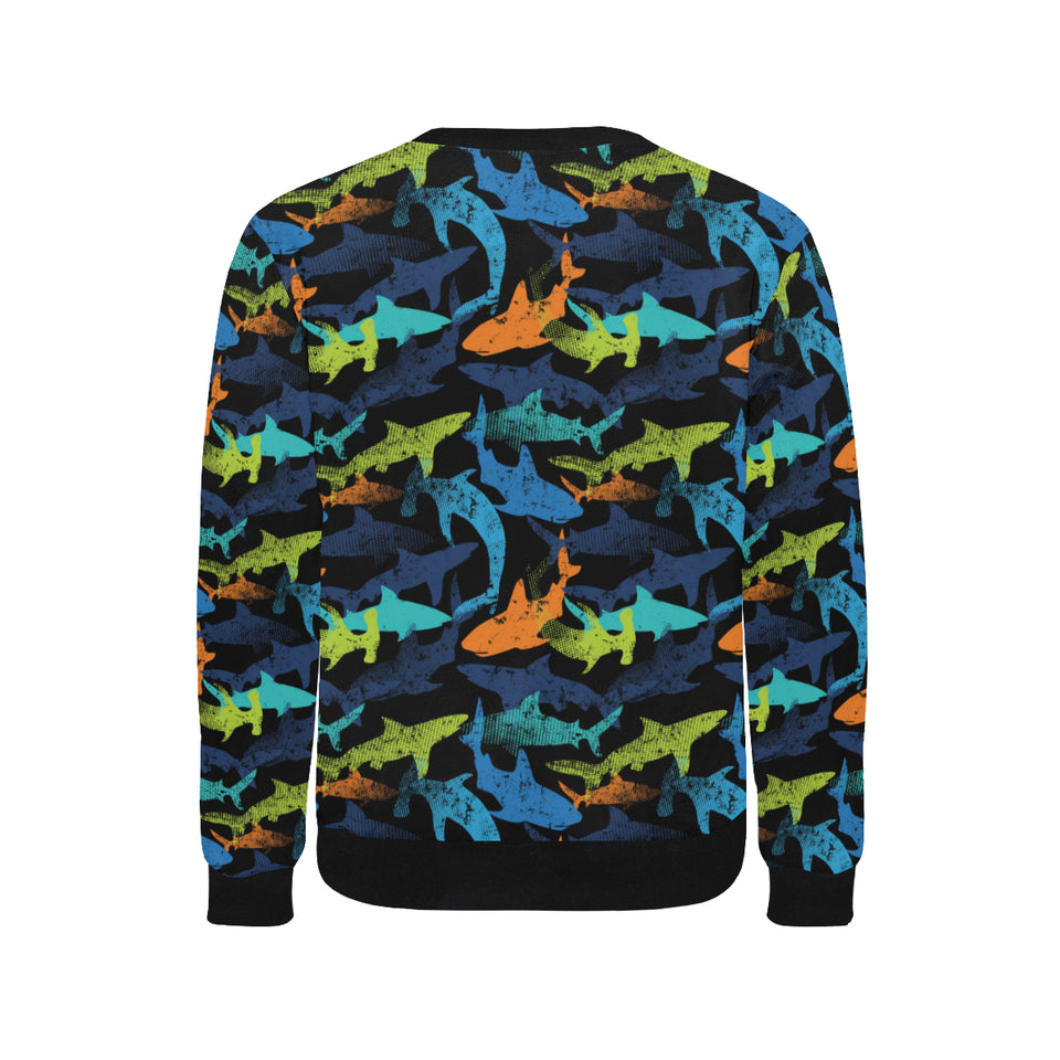 Colorful shark Men's Crew Neck Sweatshirt