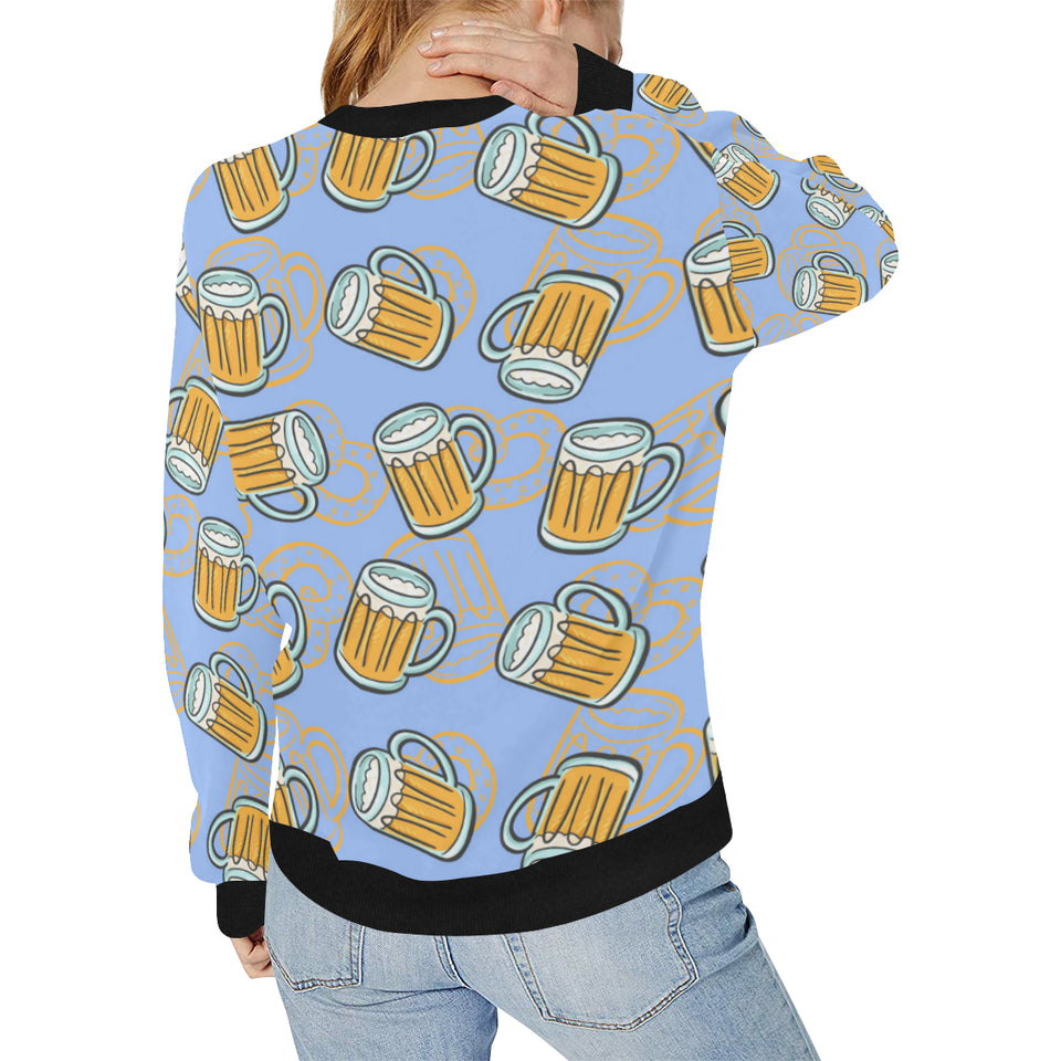 Beer pattern Women's Crew Neck Sweatshirt
