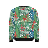 heliconia palm and monstera  leaves pattern Men's Crew Neck Sweatshirt