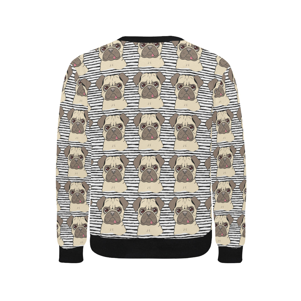 Happy pug pattern Men's Crew Neck Sweatshirt