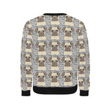 Happy pug pattern Men's Crew Neck Sweatshirt