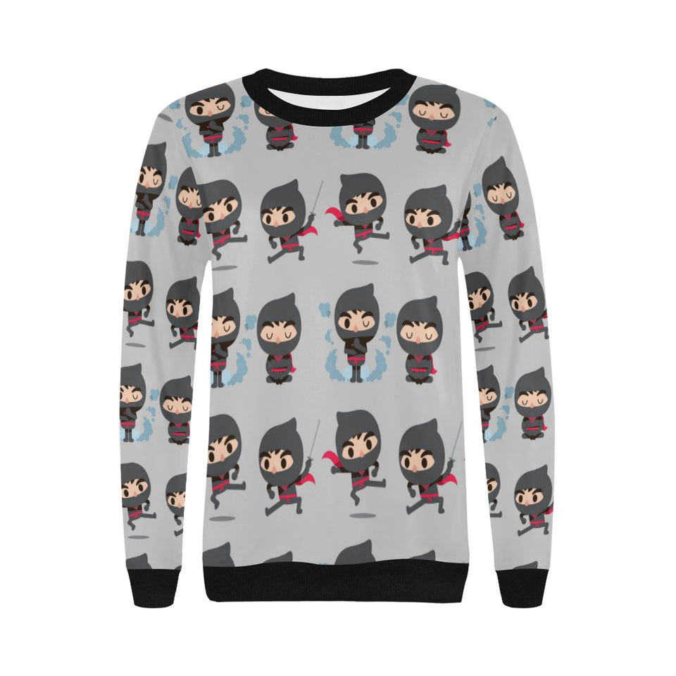 Cute ninja pattern Women's Crew Neck Sweatshirt