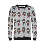 Cute ninja pattern Women's Crew Neck Sweatshirt