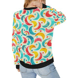 Colorful moon pattern Women's Crew Neck Sweatshirt