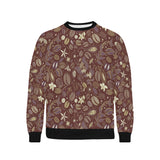 Coffee bean flower pattern Men's Crew Neck Sweatshirt