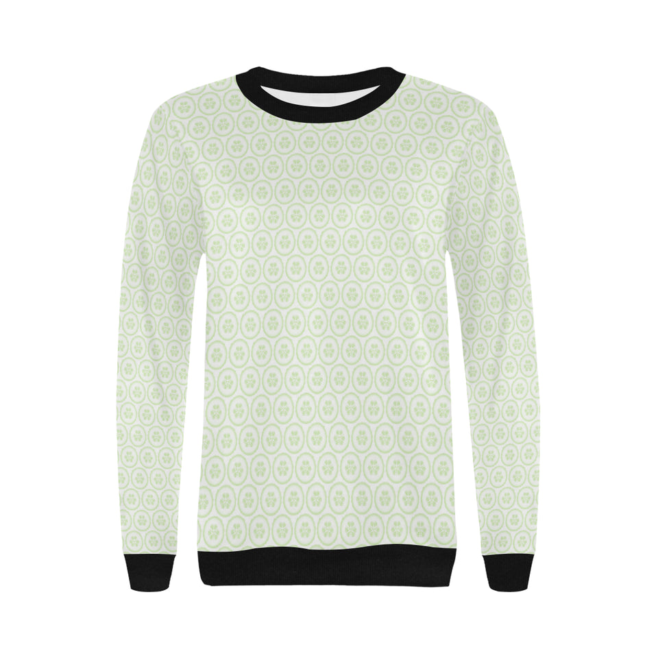 Cucumber pattern background Women's Crew Neck Sweatshirt