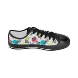 Dragonflies ginkgo leaves pattern Kids' Boys' Girls' Low Top Canvas Shoes Black